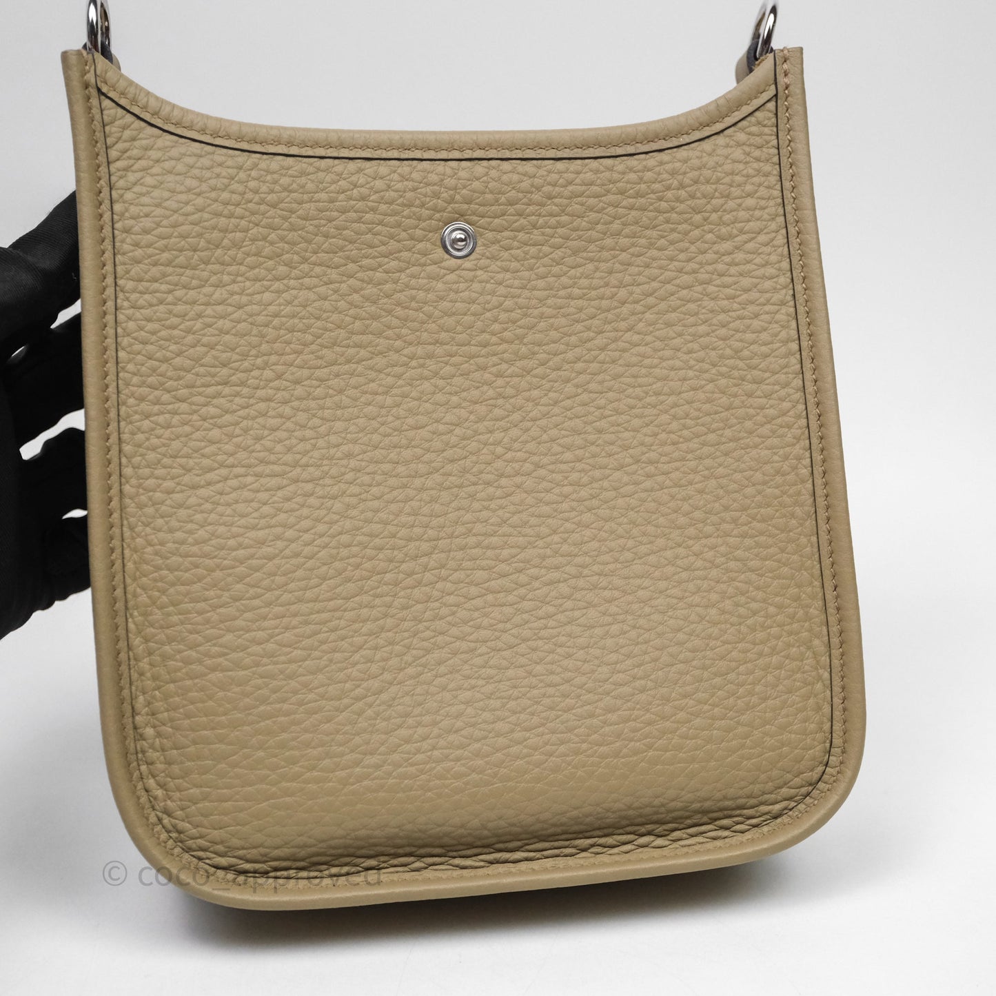 Hermès Mini Evelyne 16 Beige Marfa 8Q Clemence Gold Hardware