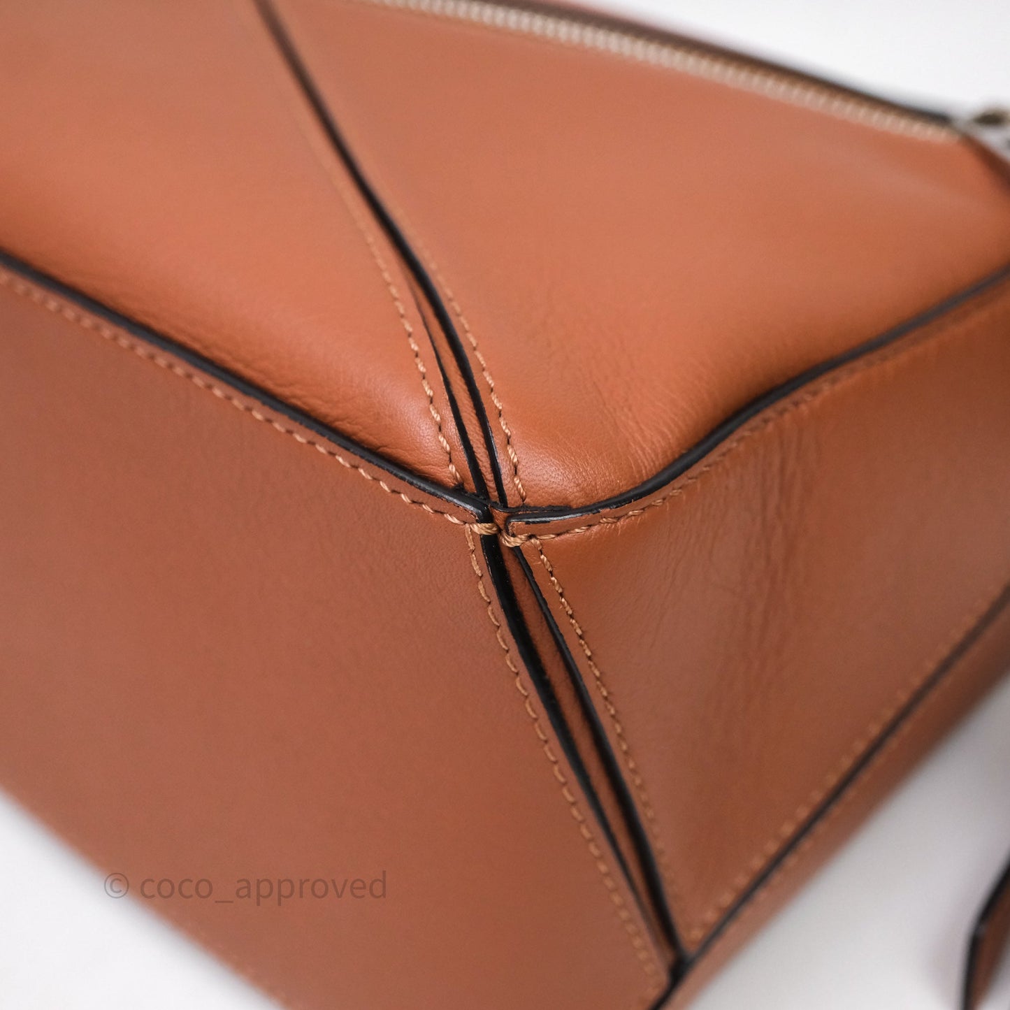 Loewe Small Puzzle Bag Tan Calfskin Gold Hardware