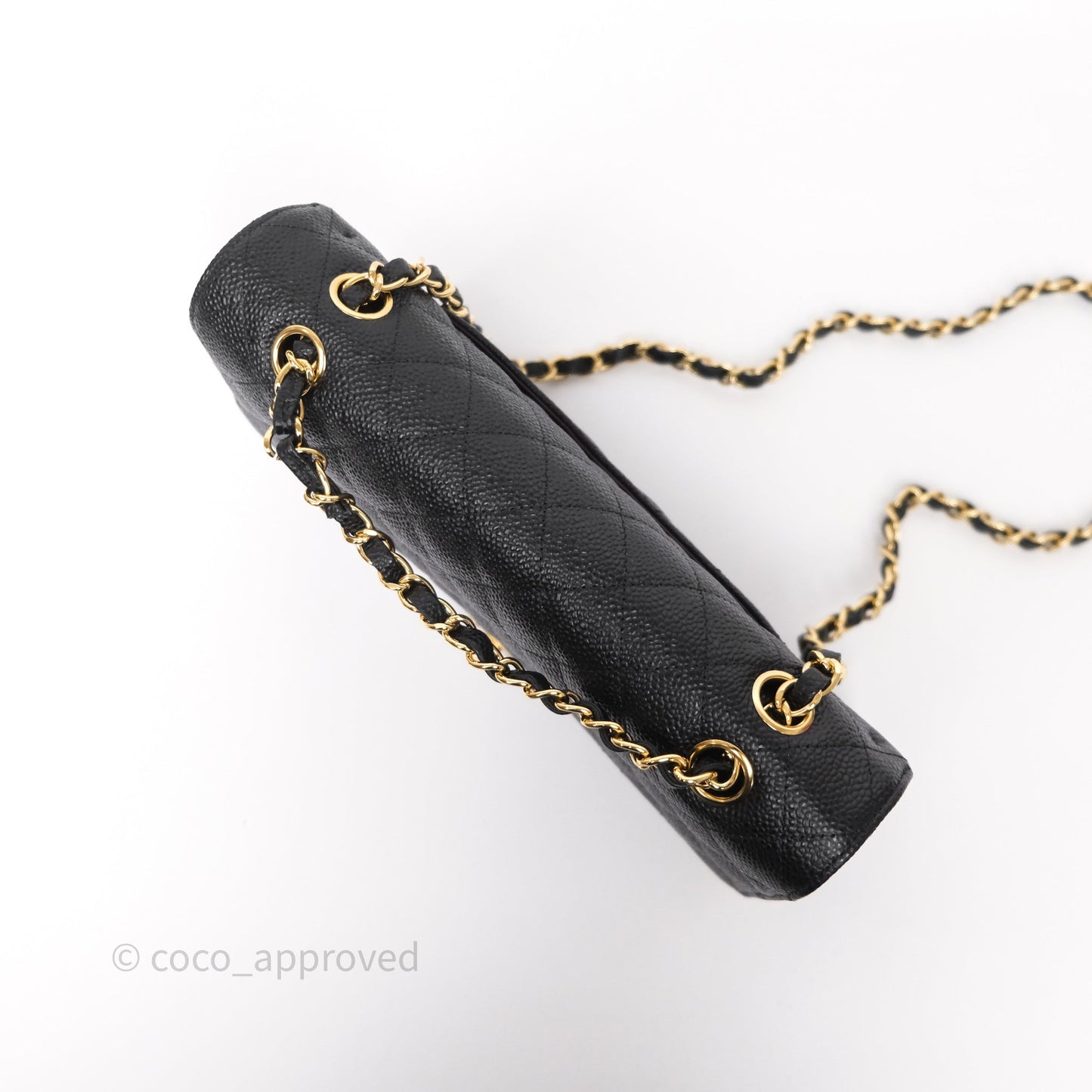 Chanel Classic M/L Medium Flap Quilted Black Caviar Gold Hardware
