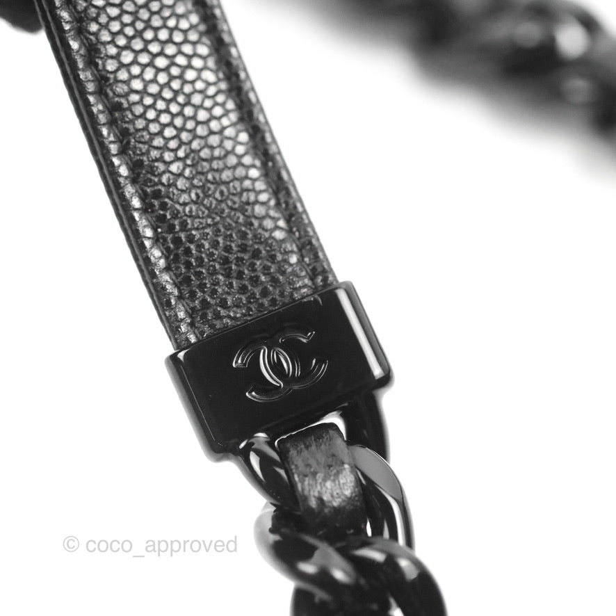 Chanel Quilted So Black Wallet on Chain WOC Caviar Incognito Hardware