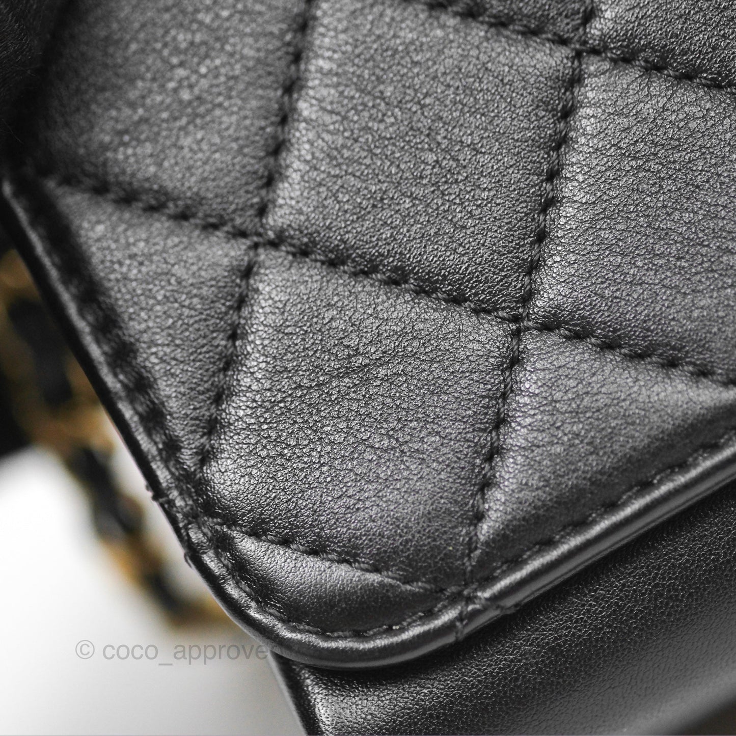 Chanel Pearl Chain Bag Black Calfskin Aged Gold Hardware