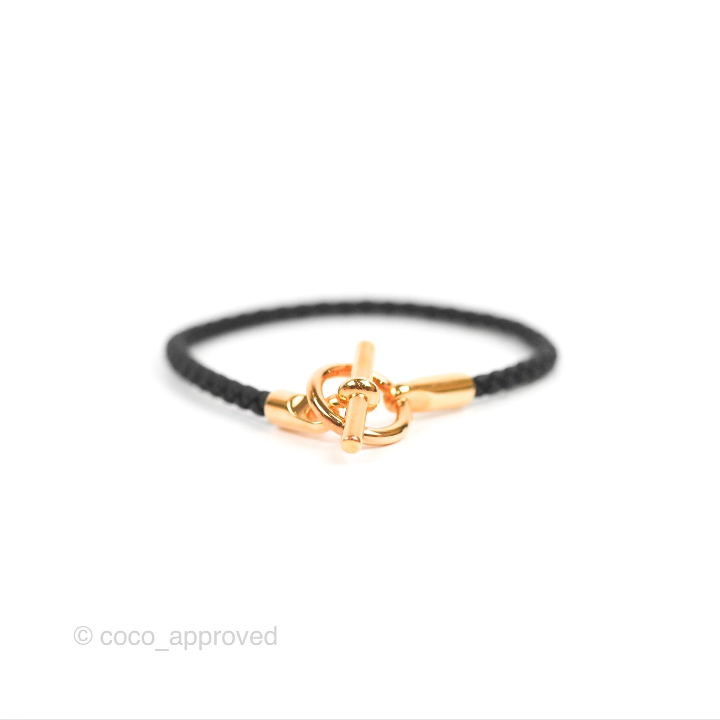 Hermès Glenan Bracelet Noir Swift Rose Gold Hardware