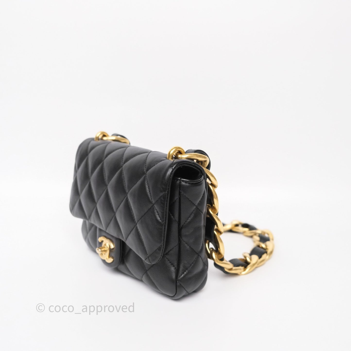 Chanel Small Funky Town Black Lambskin Aged Gold Hardware