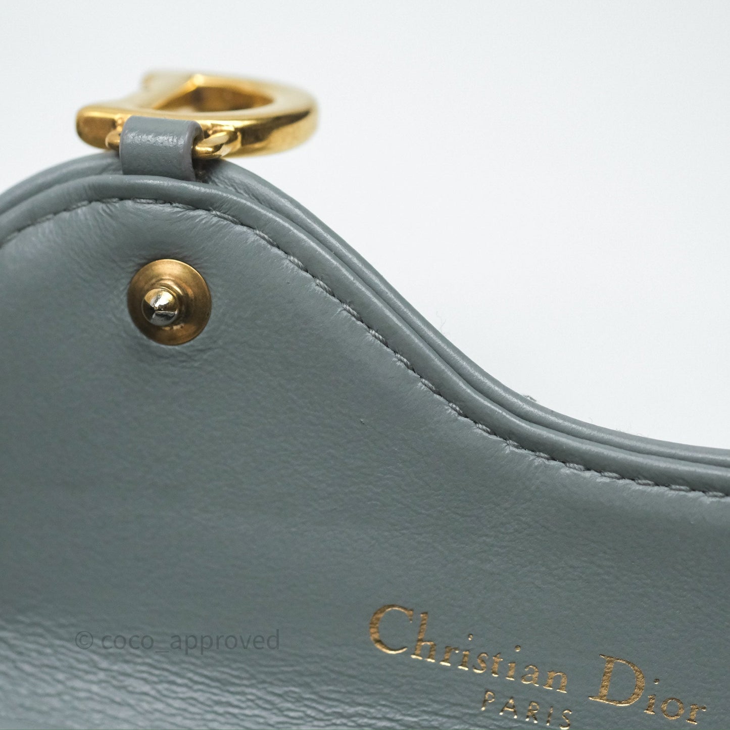 Christian Dior Saddle Bloom Card Holder Gray Dior Oblique Jacquard