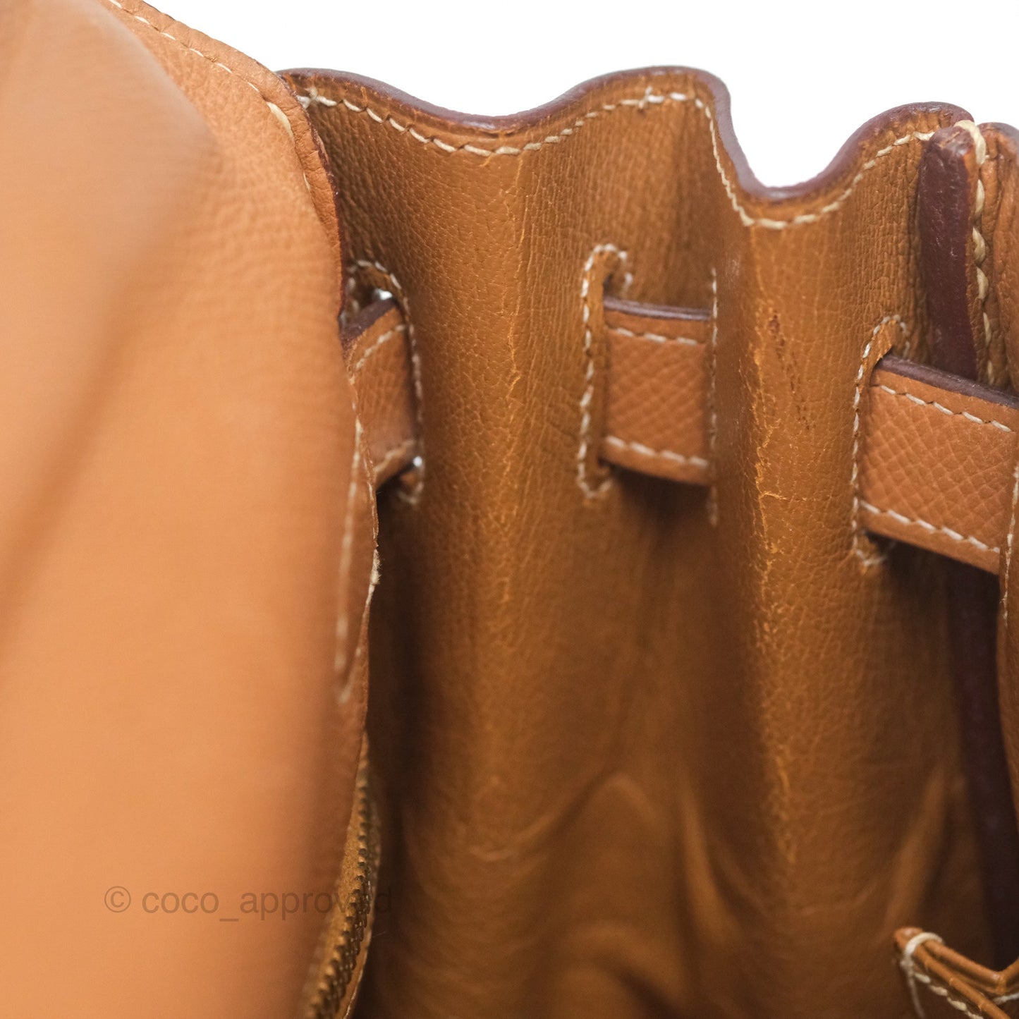 Hermes Vintage Kelly 32 Retourne Natural Gold Hardware