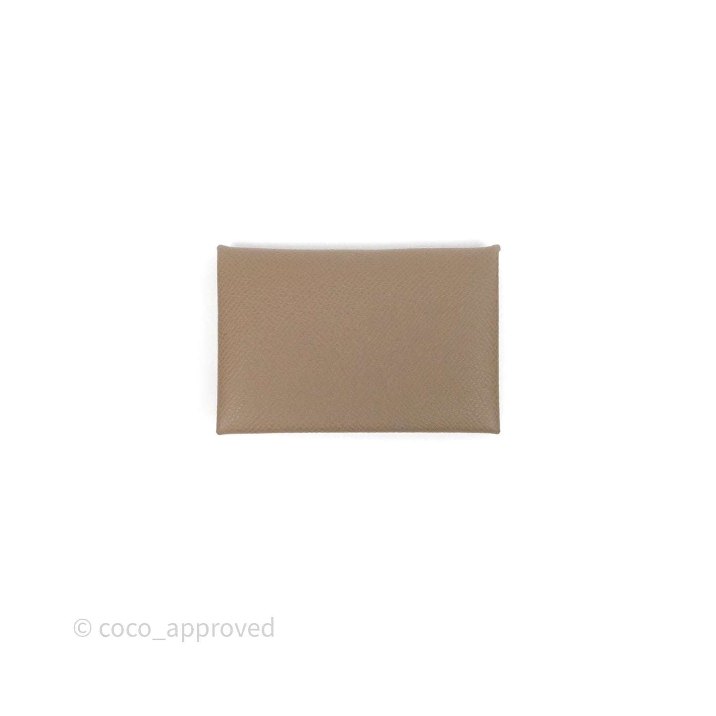Hermès Calvi Card Holder Etoupe 18 Epsom