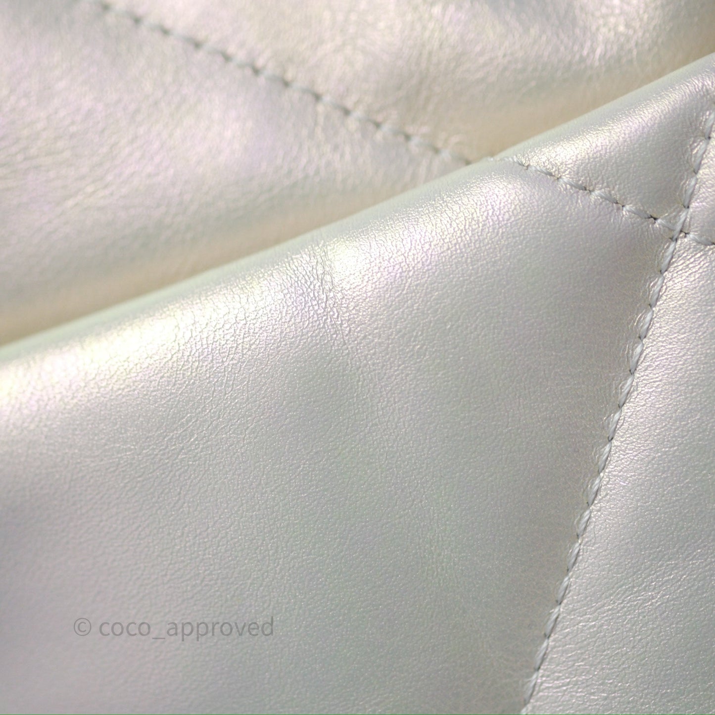 Chanel 19 Small Iridescent White Mixed Hardware