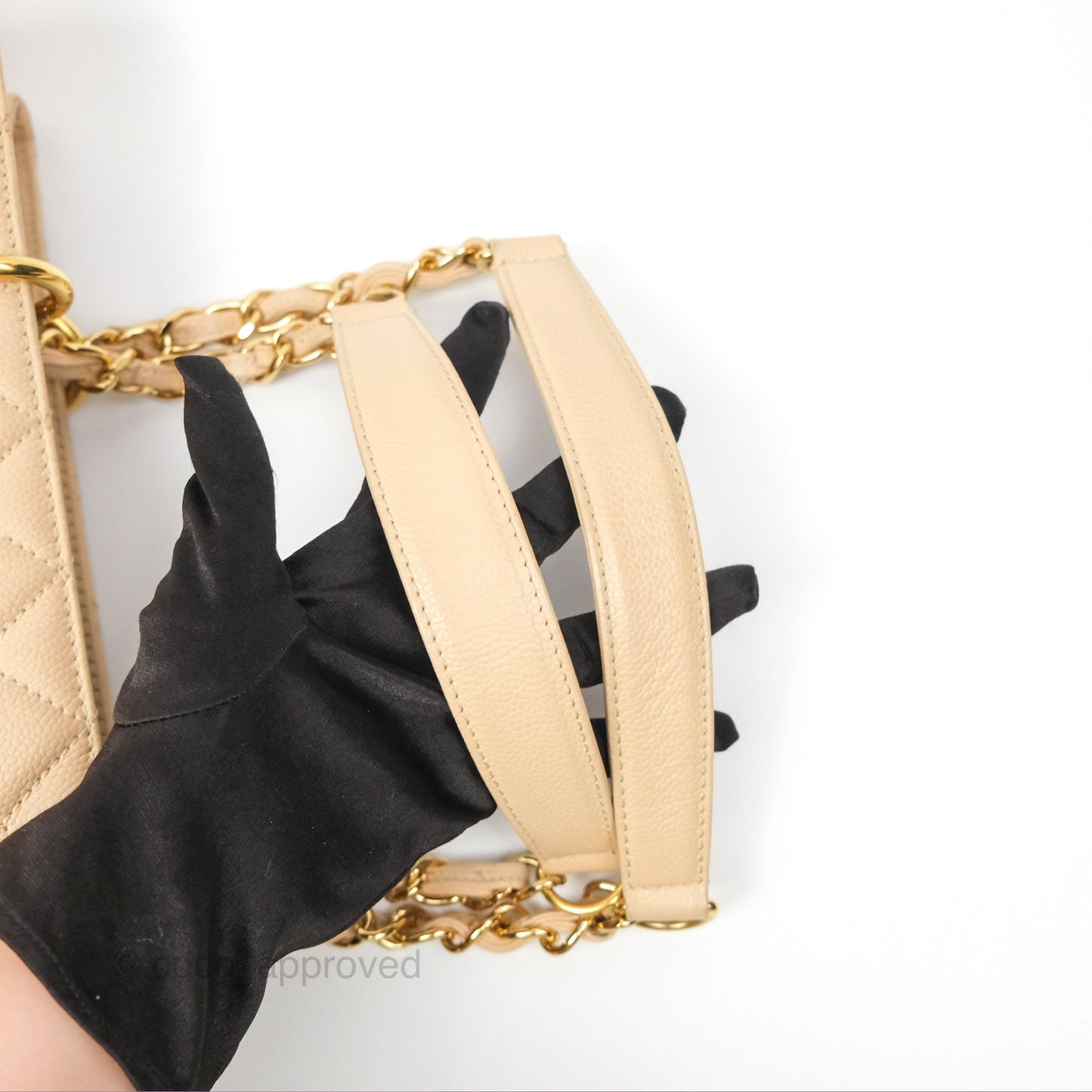 Chanel GST Beige Caviar Gold Hardware
