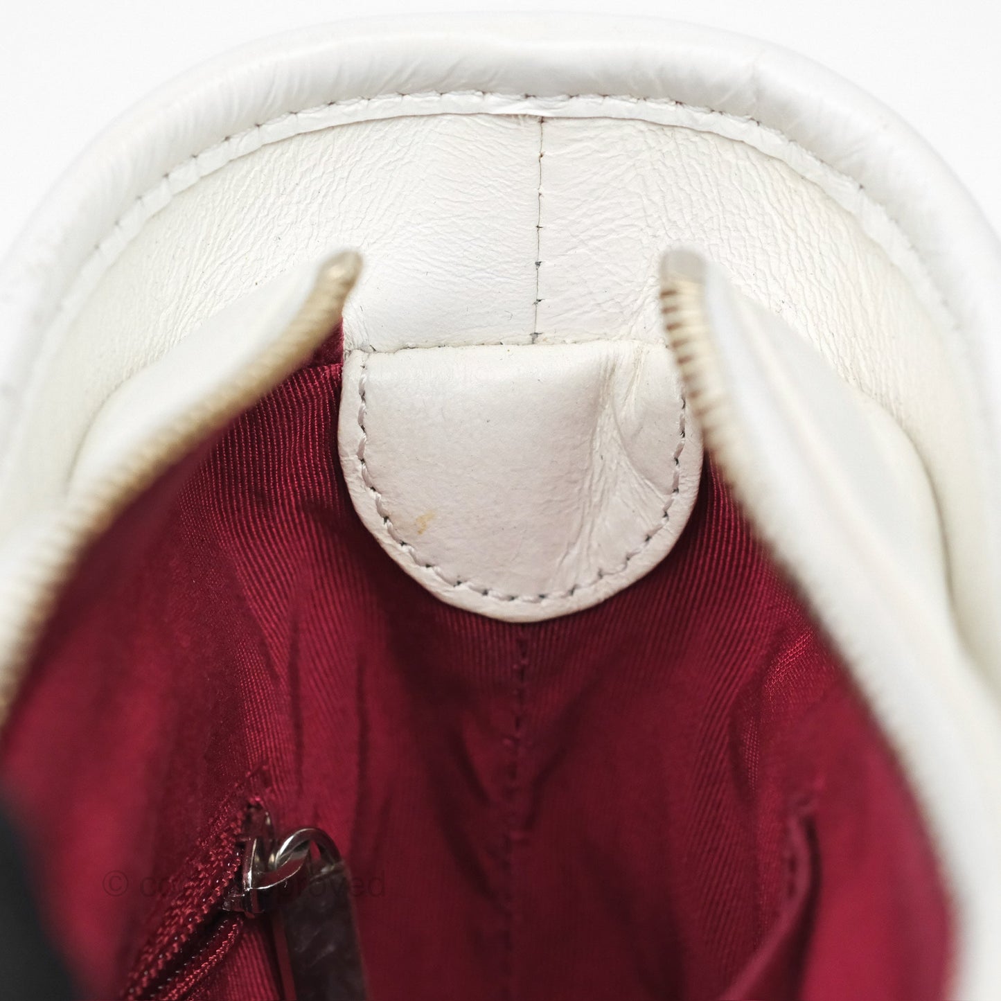 Chanel Small Gabrielle Hobo Quilted White Aged Calfskin