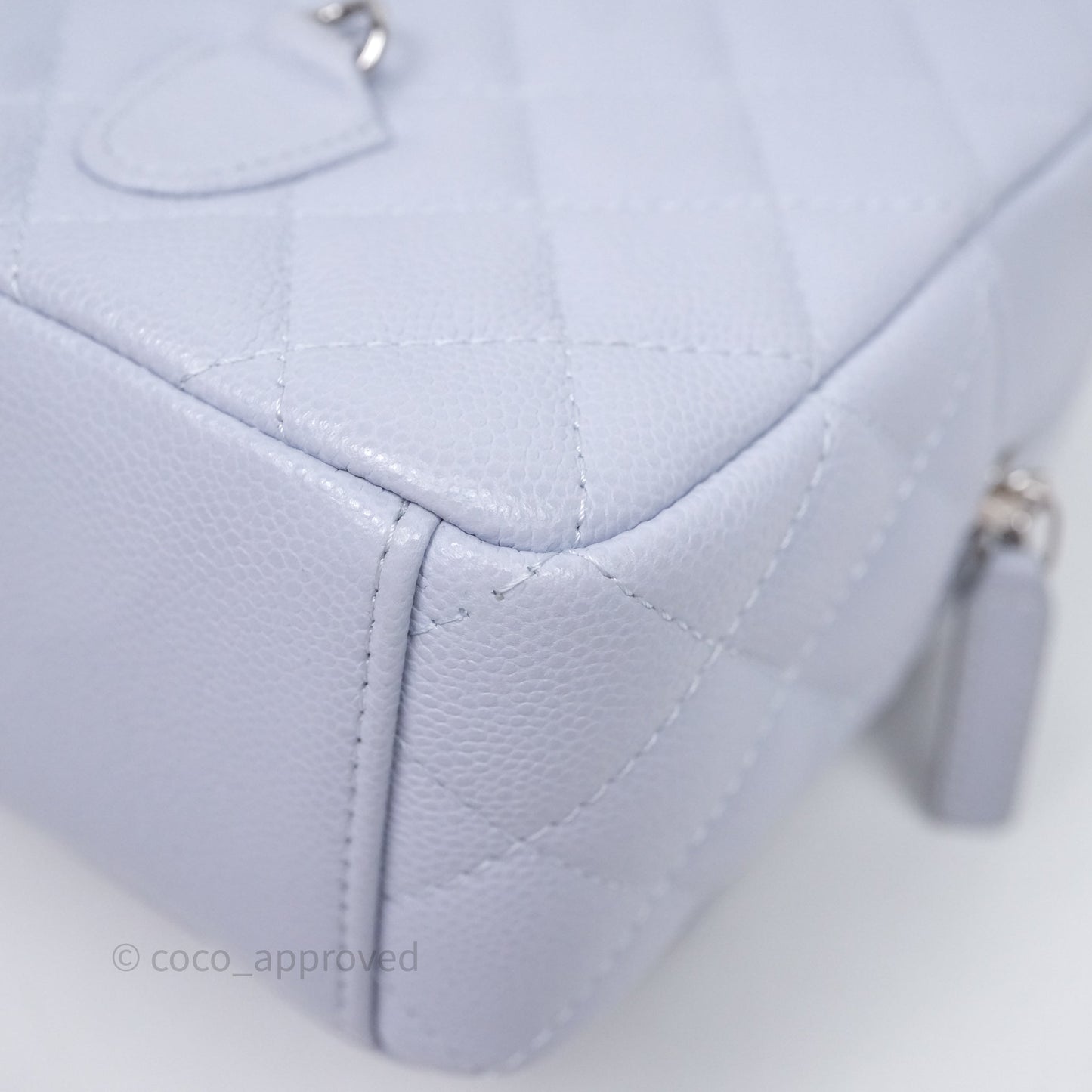 Chanel Classic Mini Backpack Light Blue Caviar Silver Hardware