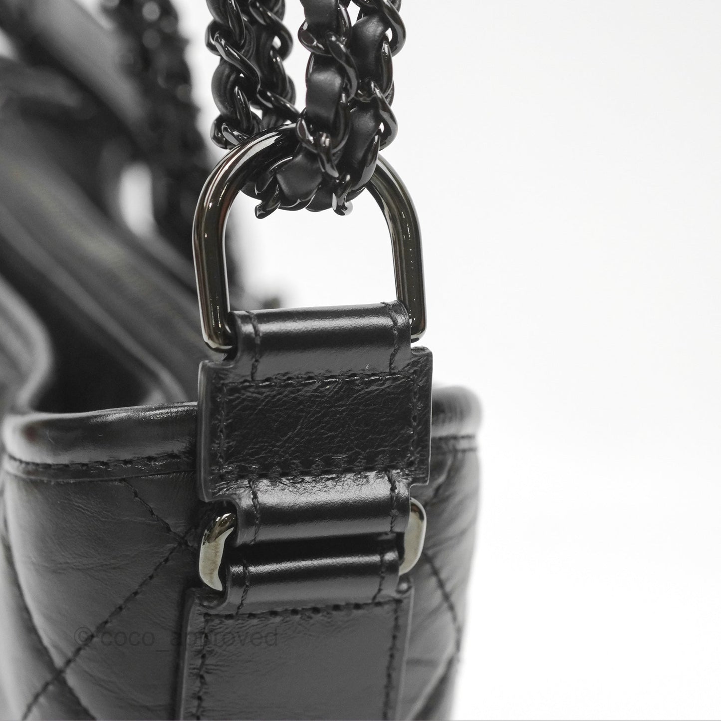 Chanel Small Gabrielle Hobo Quilted So Black Aged Calfskin