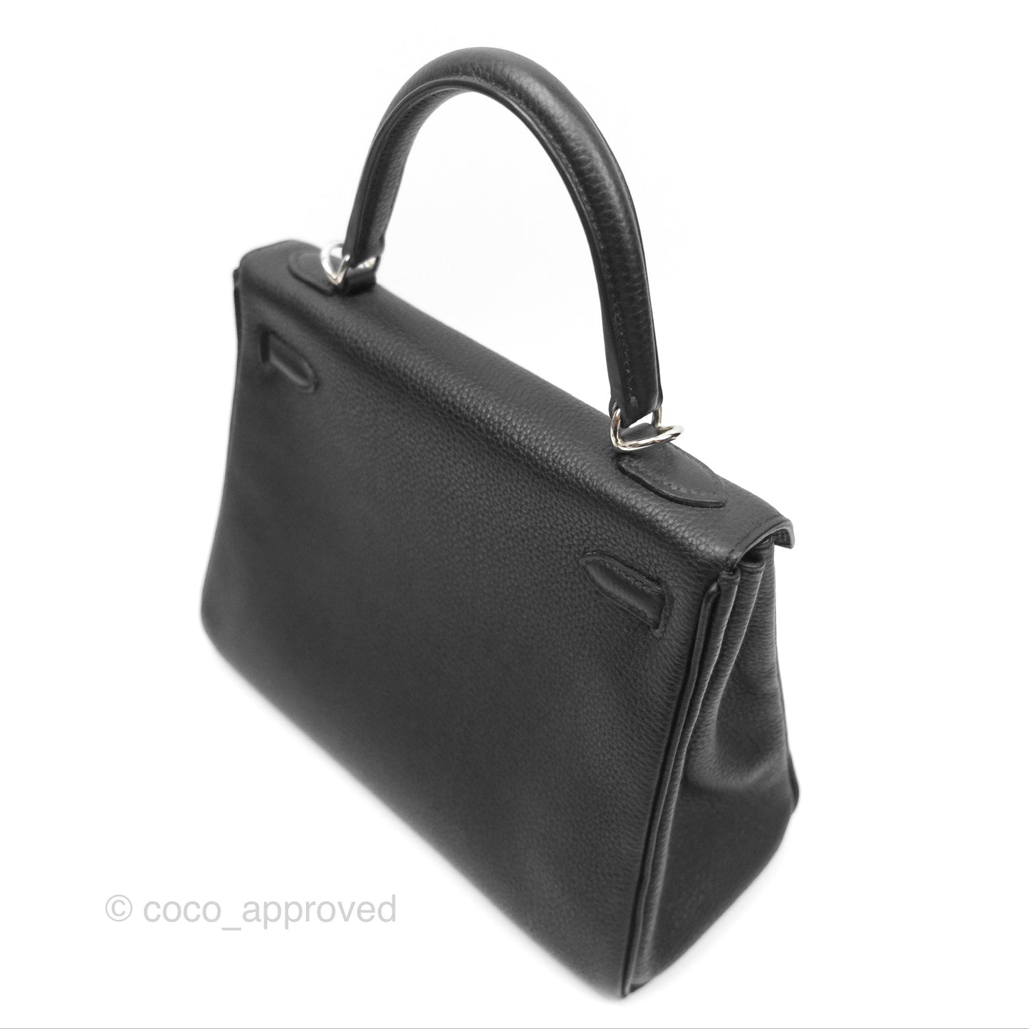 Hermès Retourne Kelly 25 Black Togo Palladium Hardware