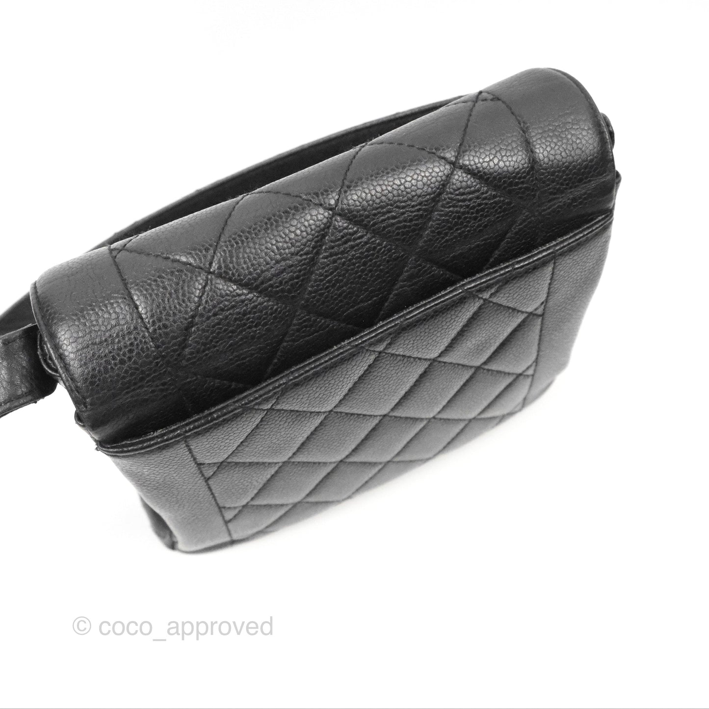Chanel Shoulder Vintage Black Caviar 24K Gold Hardware