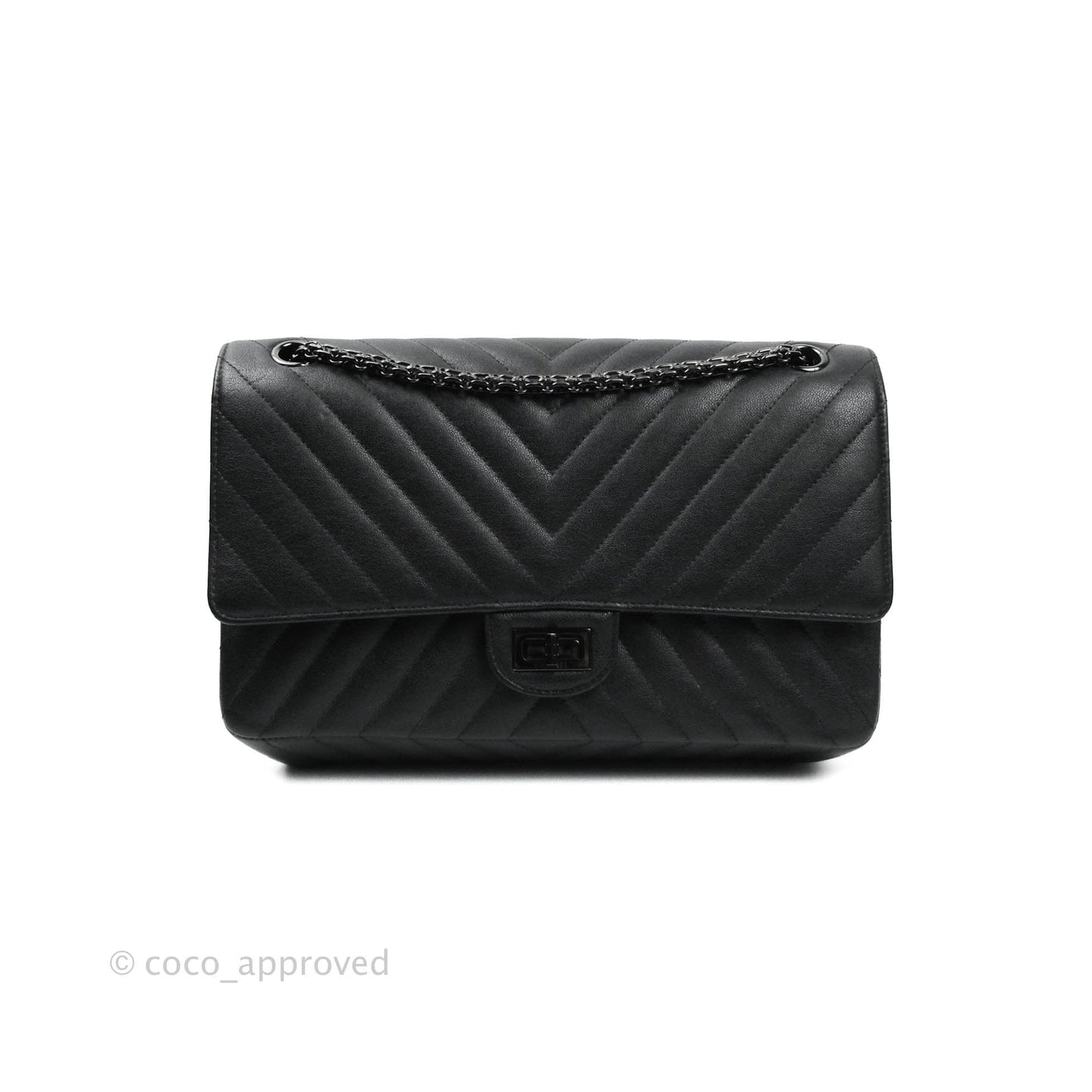 Chanel Reissue Chevron So Black Black Hardware 226