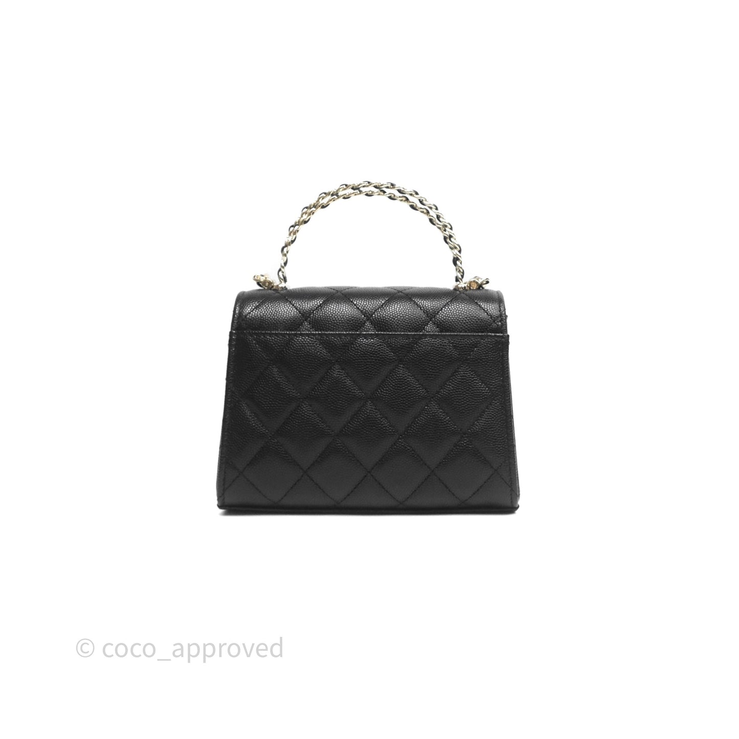 Chanel Kelly Clutch With Chain Black Caviar Gold Hardware