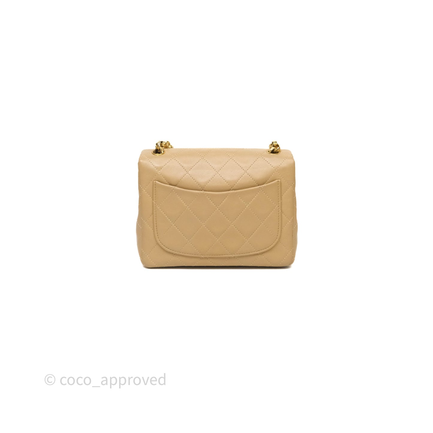 Chanel Vintage Mini Flap Bag Beige Lambskin Gold Hardware