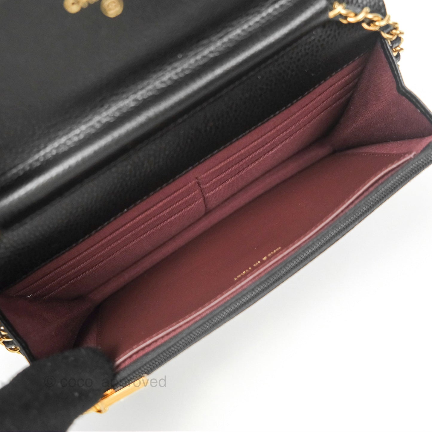 Chanel Quilted Classic Wallet On Chain WOC Black Caviar Gold Hardware