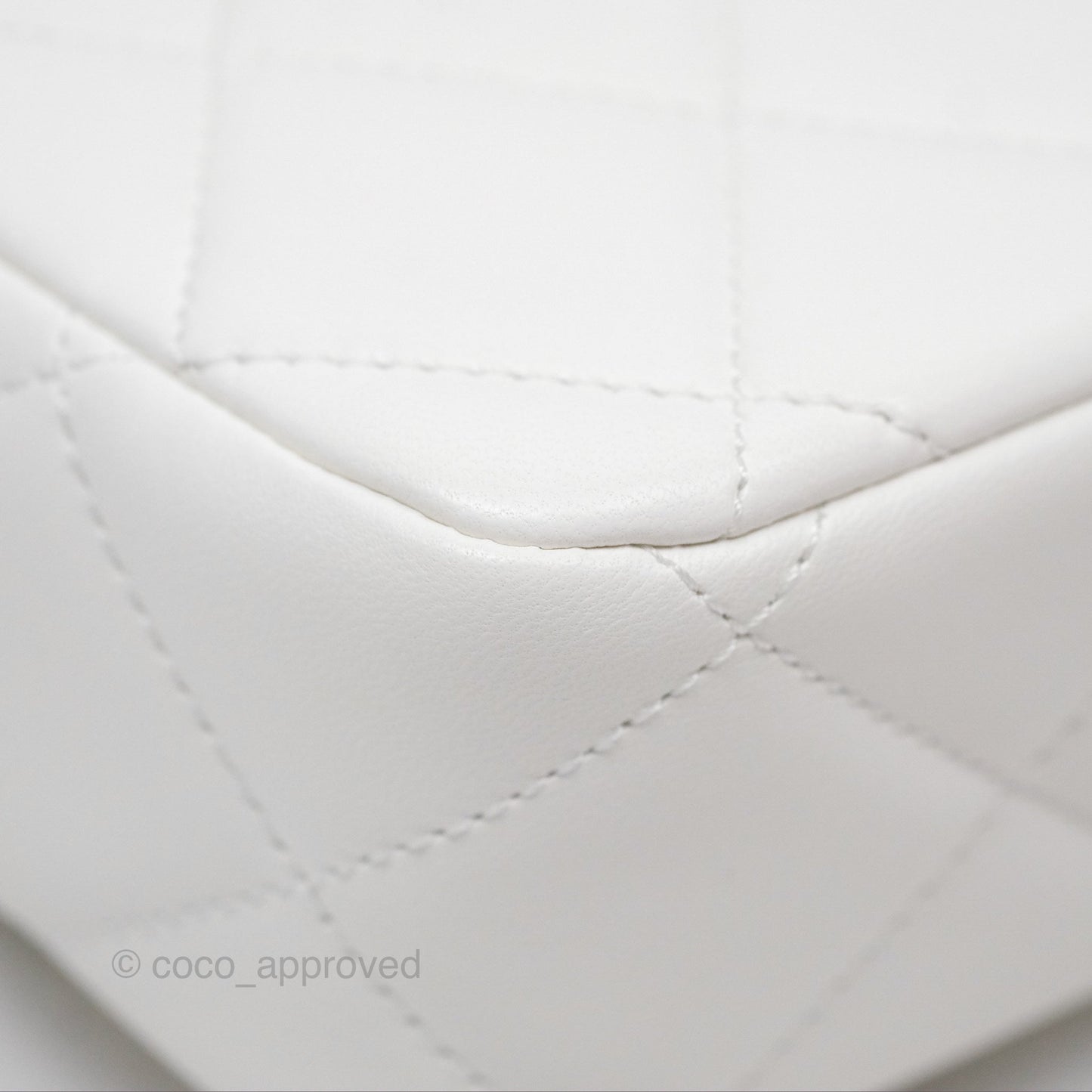 Chanel Quilted My Perfect Mini With Pearl White Lambskin Aged Gold Hardware 21K