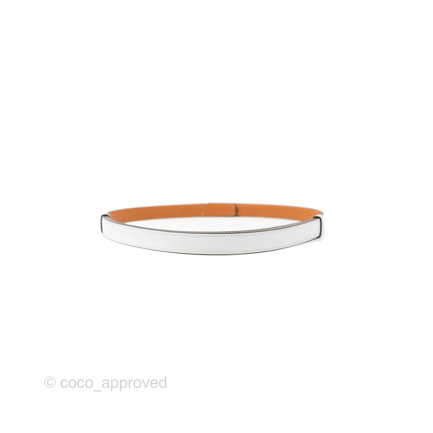 Hermès Kelly 18 Belt Blanc White Epsom Gold Hardware