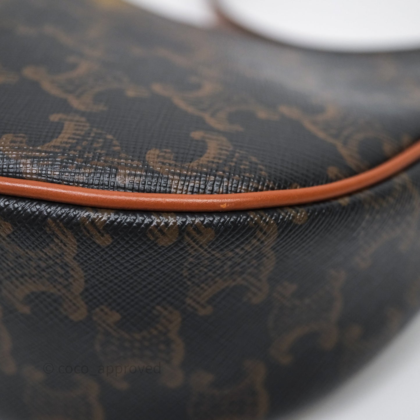 Celine Ava Bag In Triomphe Canvas Calfskin Tan