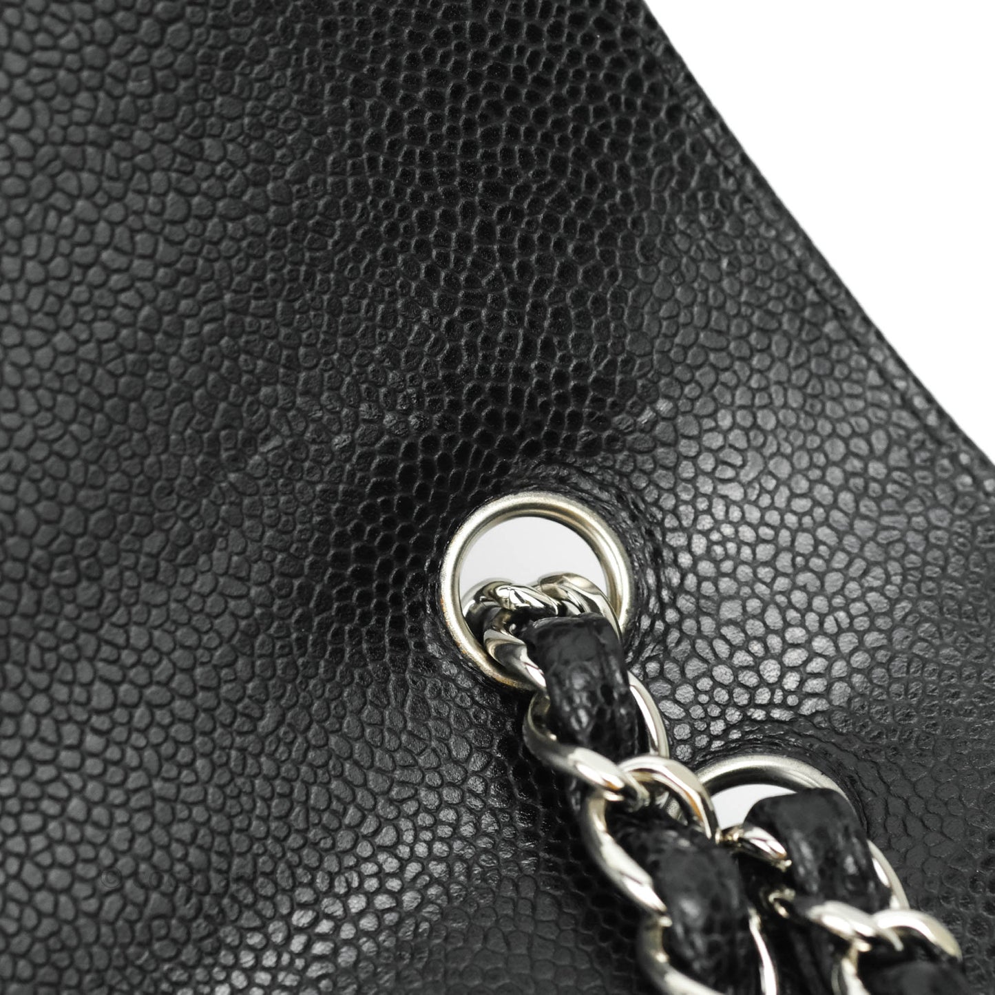 Chanel Single Flap Maxi Caviar Black Silver Hardware