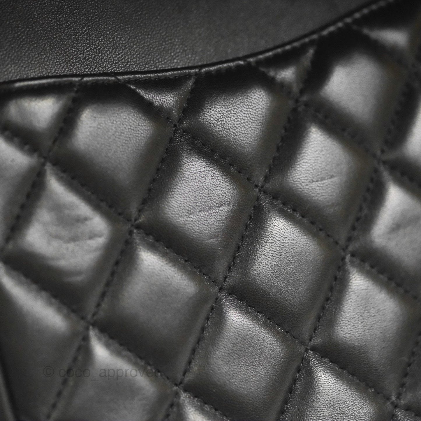 Chanel Quilted Maxi Double Flap Black Lambskin Silver Hardware