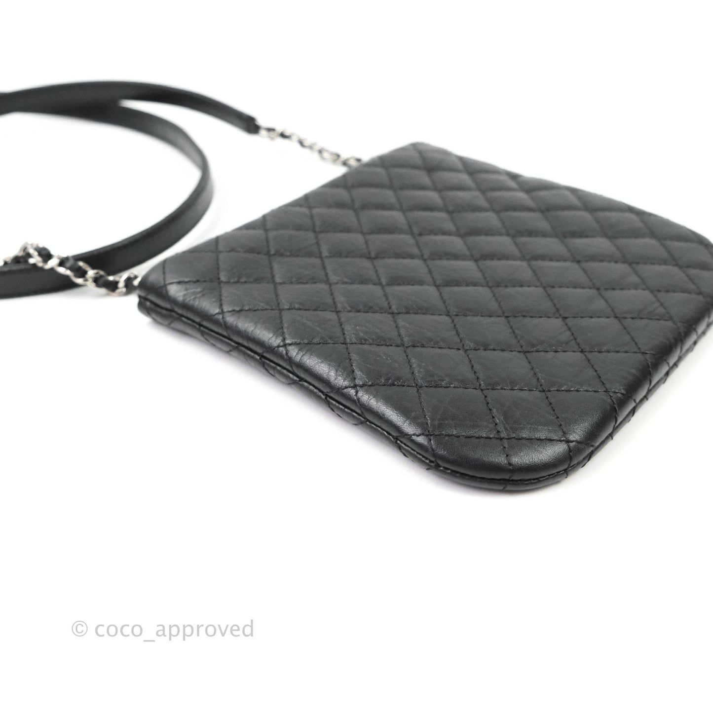 Chanel Quilted Black Crossbody Bag Silver Hardware
