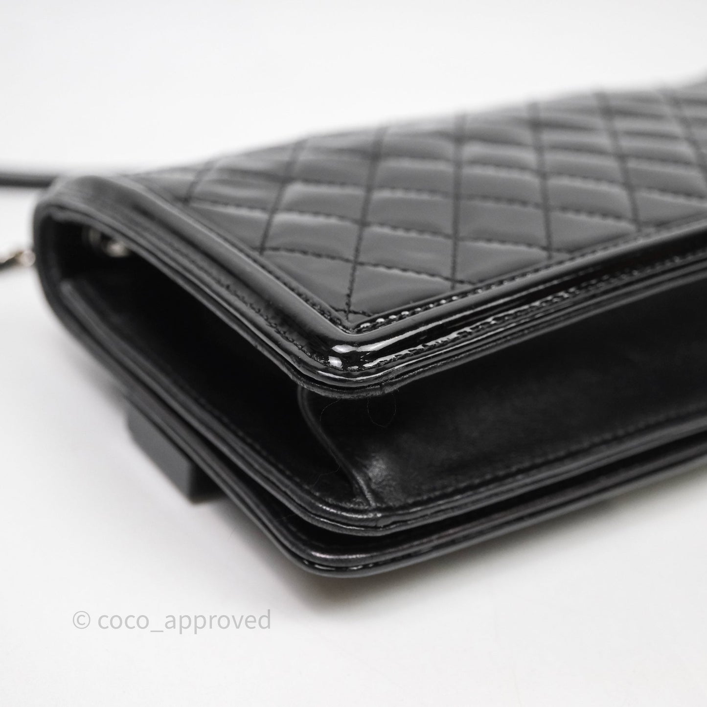Chanel Crystal Lego Brick Shoulder Bag Black Plexiglass Patent Silver Hardware