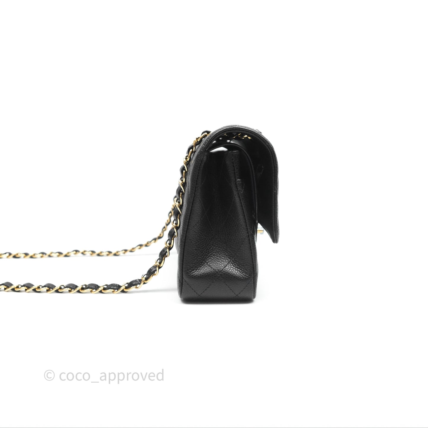 Chanel Classic M/L Medium Flap Quilted Black Caviar Gold Hardware