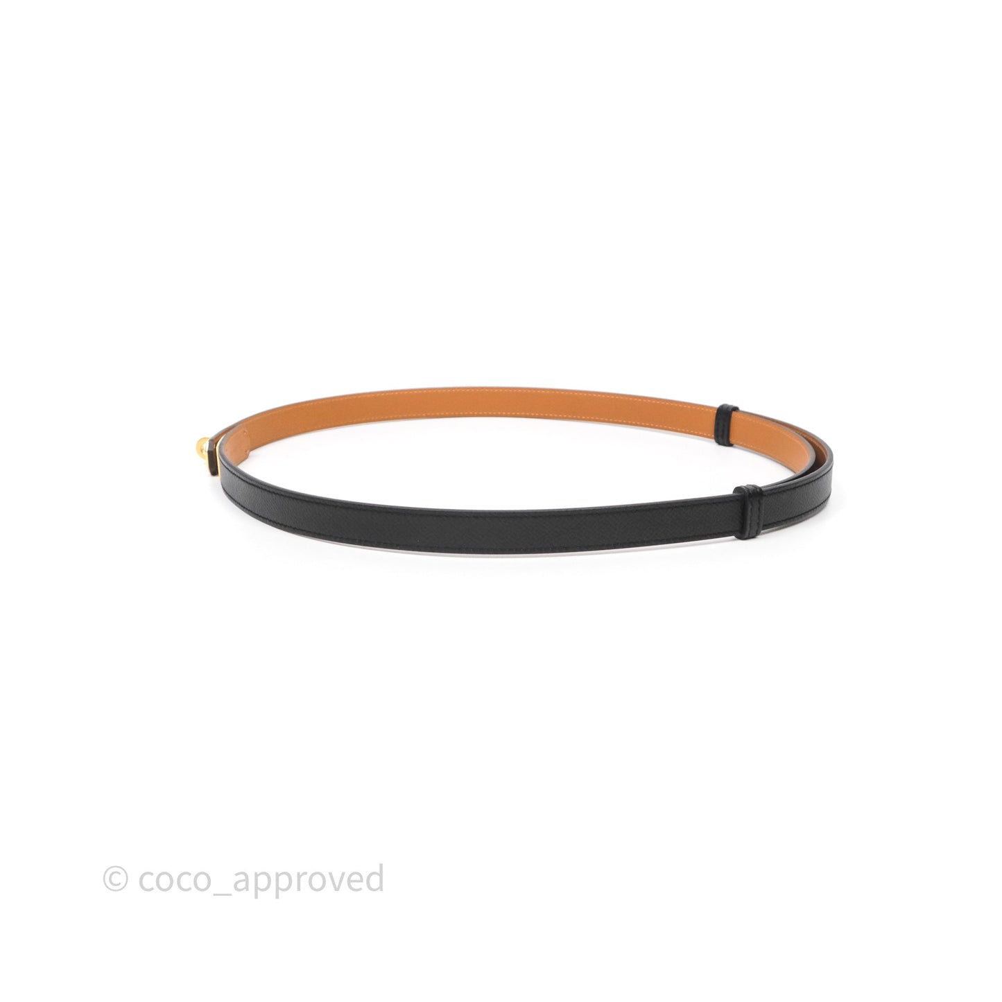 Hermès Kelly Buckle Belt Black Noir Epsom Gold Hardware