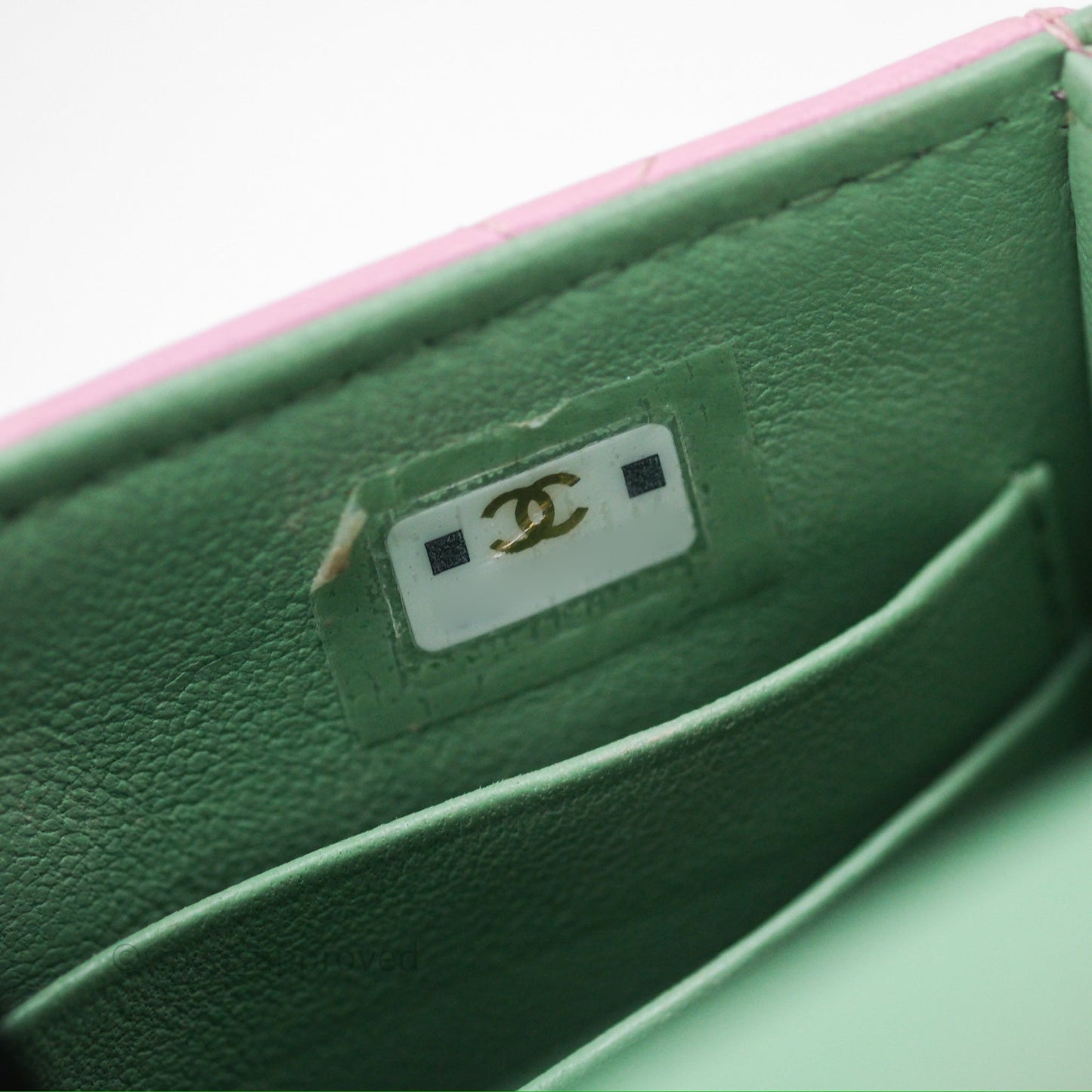 Chanel Mini Handle Clutch With Chain Pink/ Mint Lambskin Gold Hardware 23P