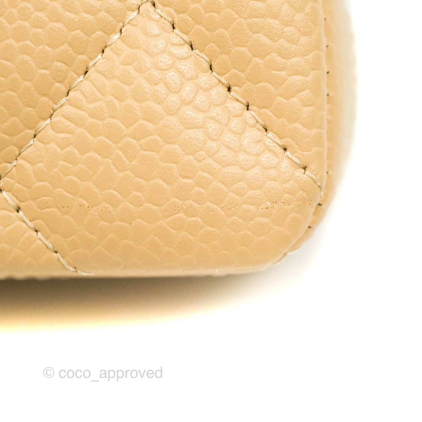 Chanel Classic Small S/M Quilted Flap Beige Caviar Gold Hardware