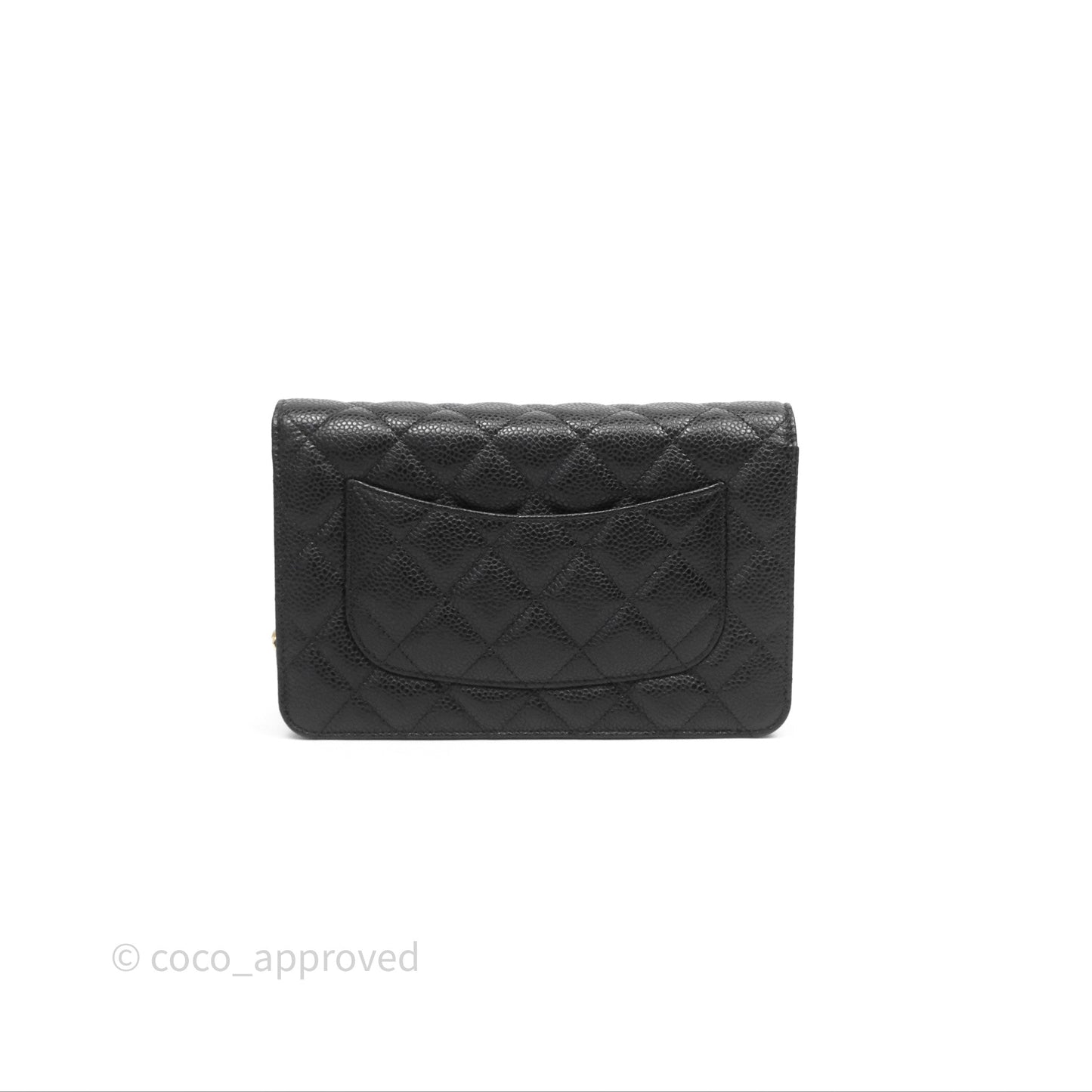 Chanel Classic Quilted Wallet On Chain WOC Black Caviar Gold Hardware