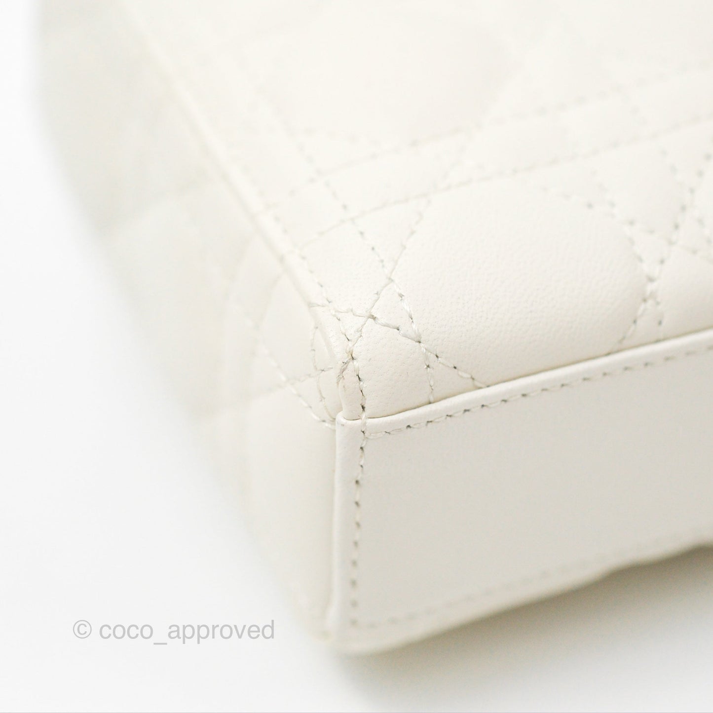 Dior Small Lady D-Joy Bag Ivory White Lambskin Cannage Gold Hardware
