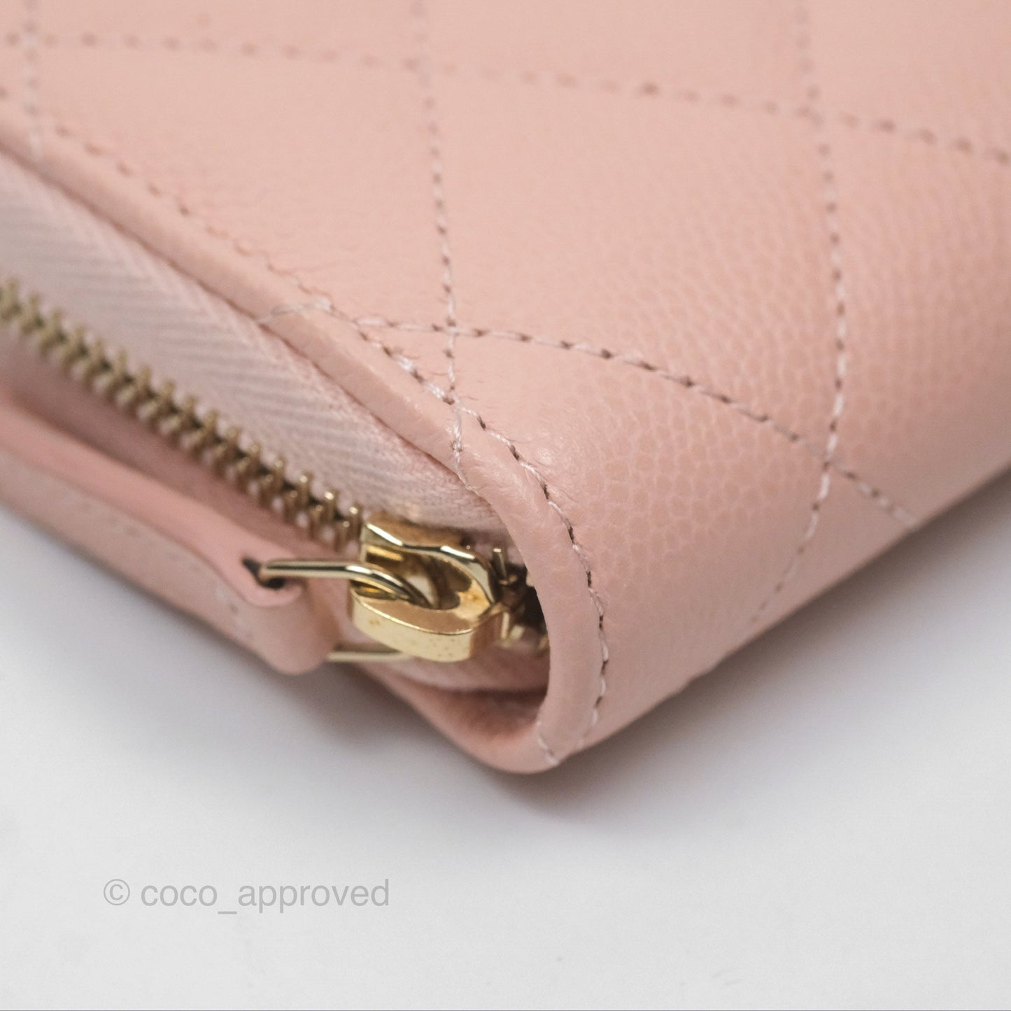 Chanel Classic Zipped Coin Purse Pink Caviar Gold Hardware