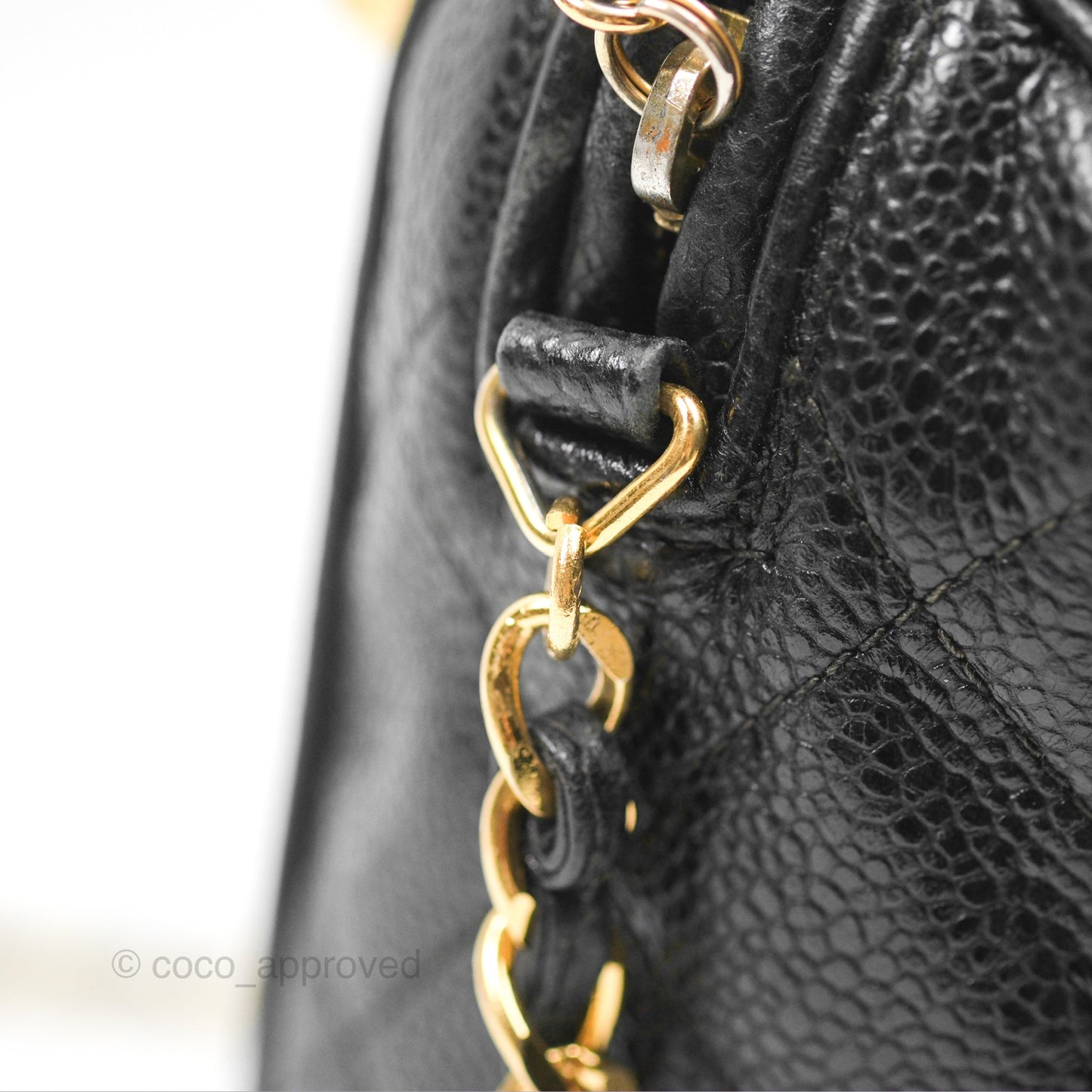 Chanel Vintage Camera Bag Black Caviar Gold Hardware