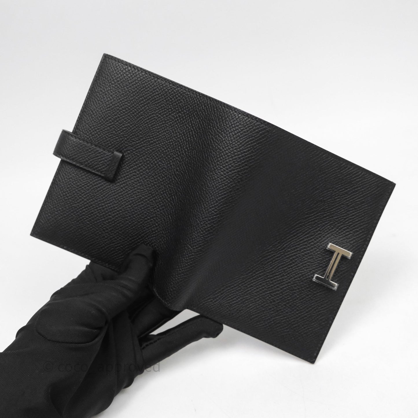 Hermès Bearn Compact Wallet Noir Epsom Palladium Hardware