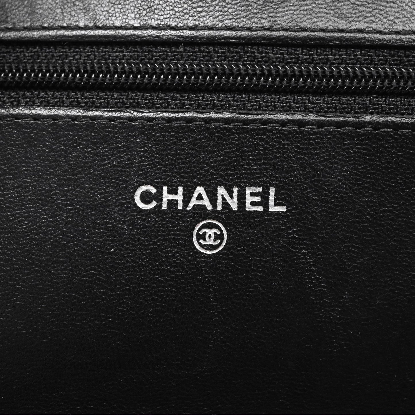 Chanel Quilted WOC Black Lambskin Silver Hardware