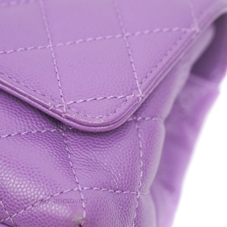 Chanel Mini Coco Handle Quilted Purple Caviar Gold Hardware