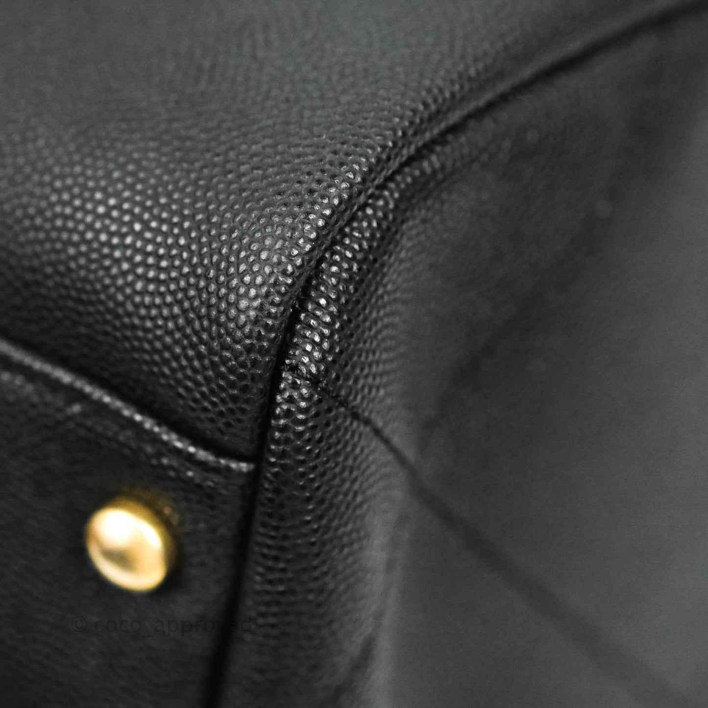 Chanel Large Circular Handle Bowling Bag Caviar Black Aged Gold Hardware