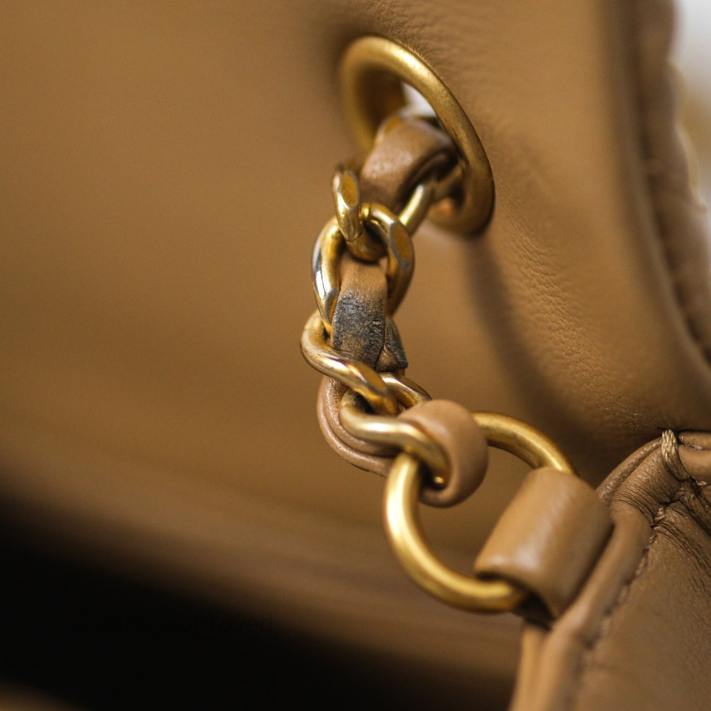 Chanel Mini Flap Bag With Heart CC Charm Dark Beige Lambskin Aged Gold Hardware