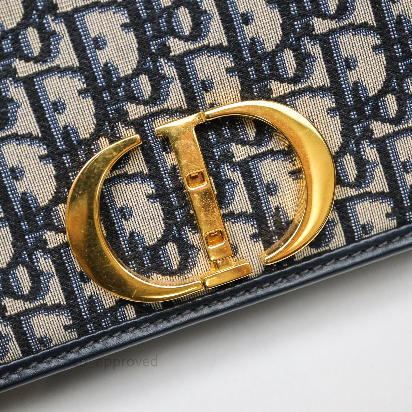 Christian Dior Small 30 Montaigne Bag Blue Dior Oblique Jacquard