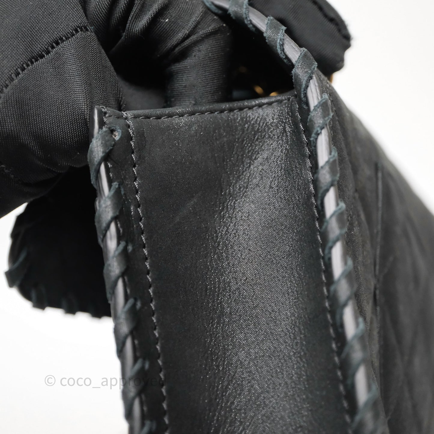 Chanel Braided Flap Bag Black Nubuck Aged Gold Hardware