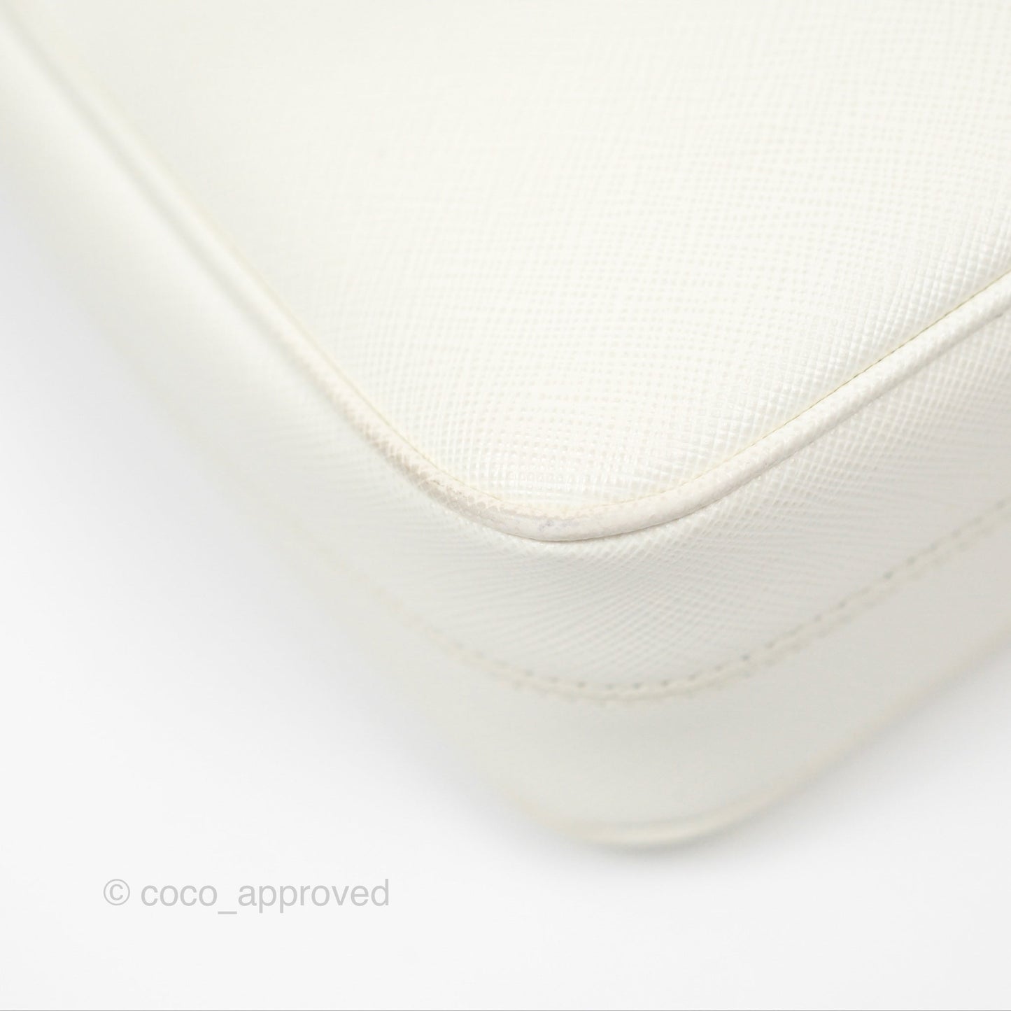 Prada Re-Edition 2005 Ivory White Saffiano Leather Bag Gold Hardware