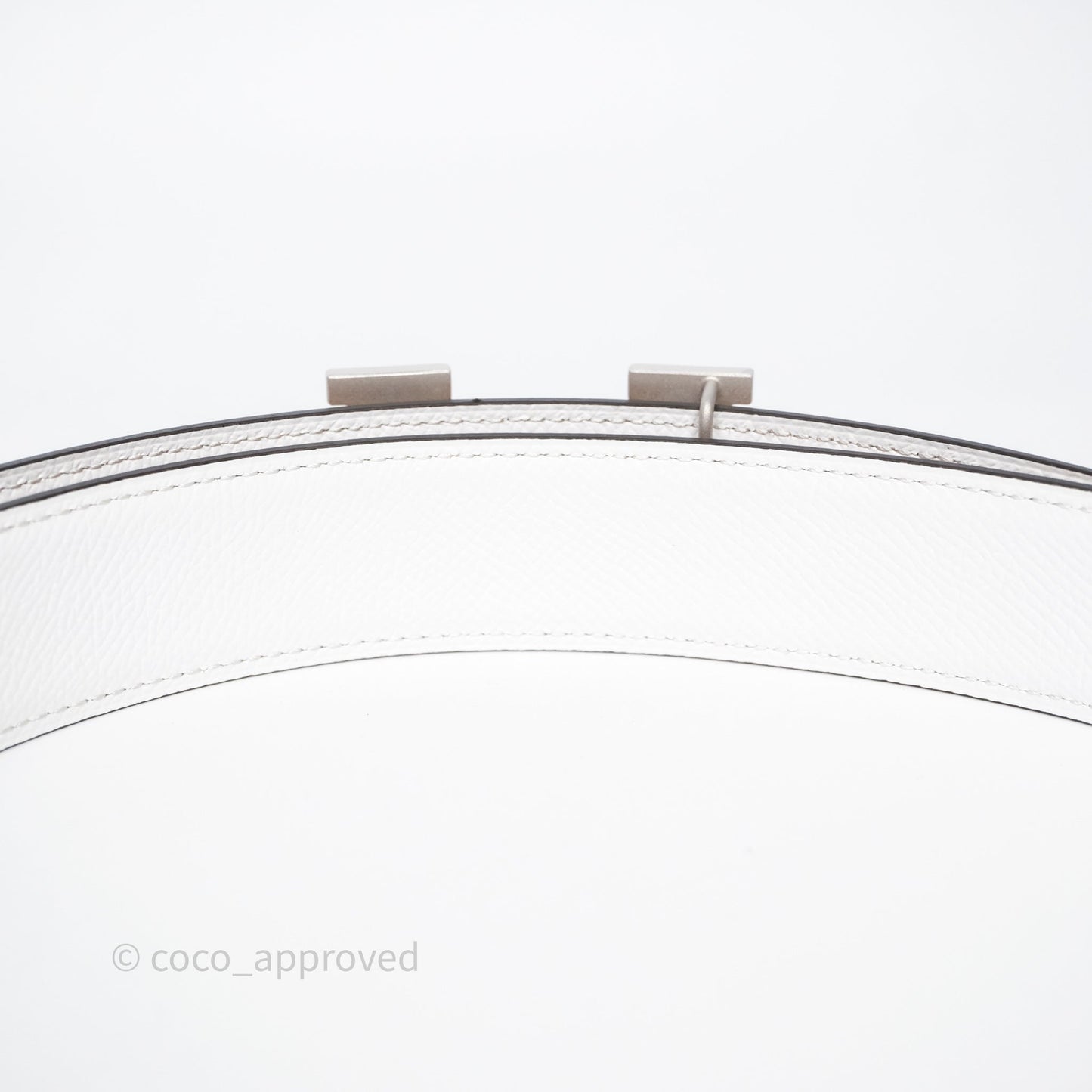 Hermès H Belt Buckle & Reversible Strap Gold White Blanc Brushed Palladium Hardware