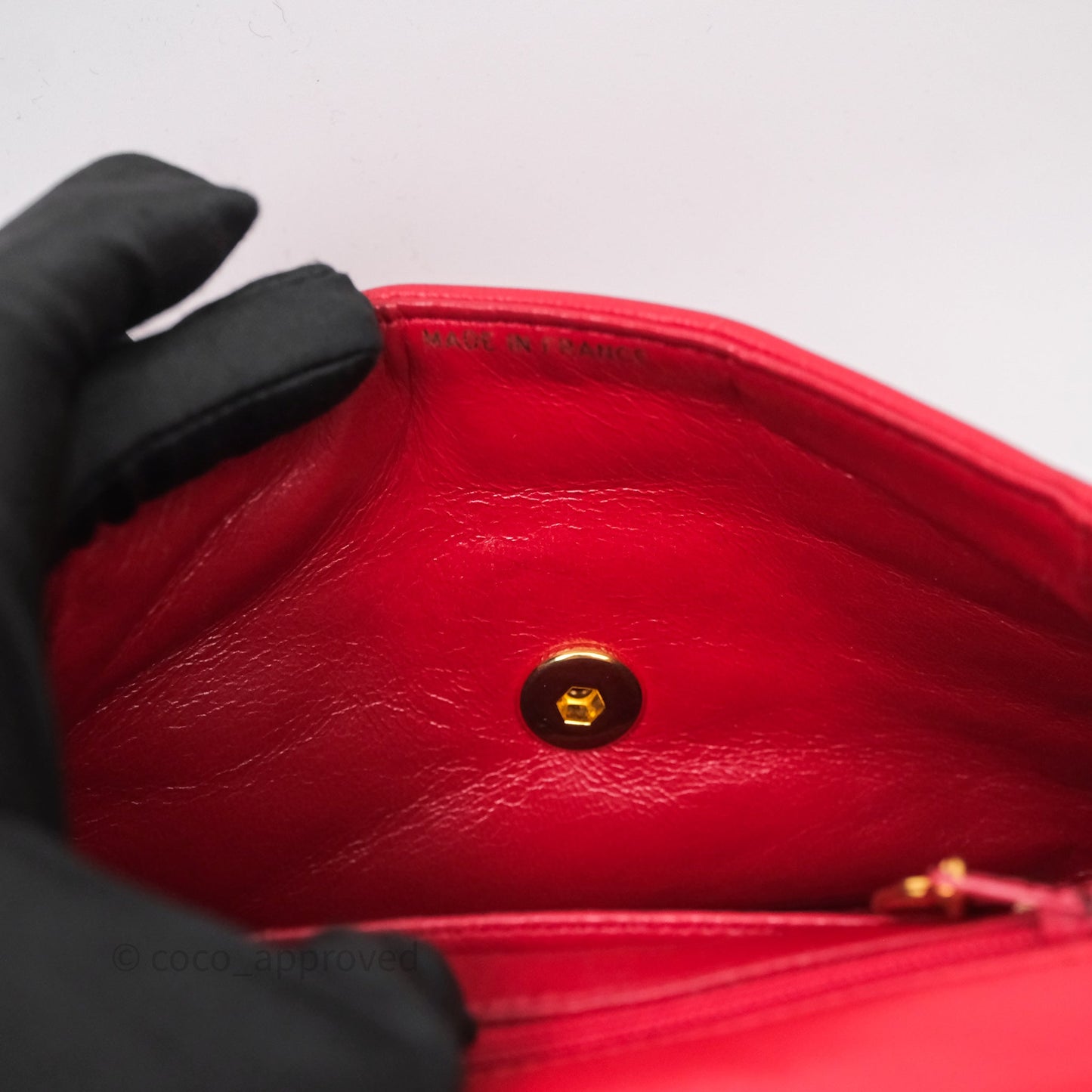 Chanel Vintage Quilted Flap Bag Red Lambskin Gold Hardware