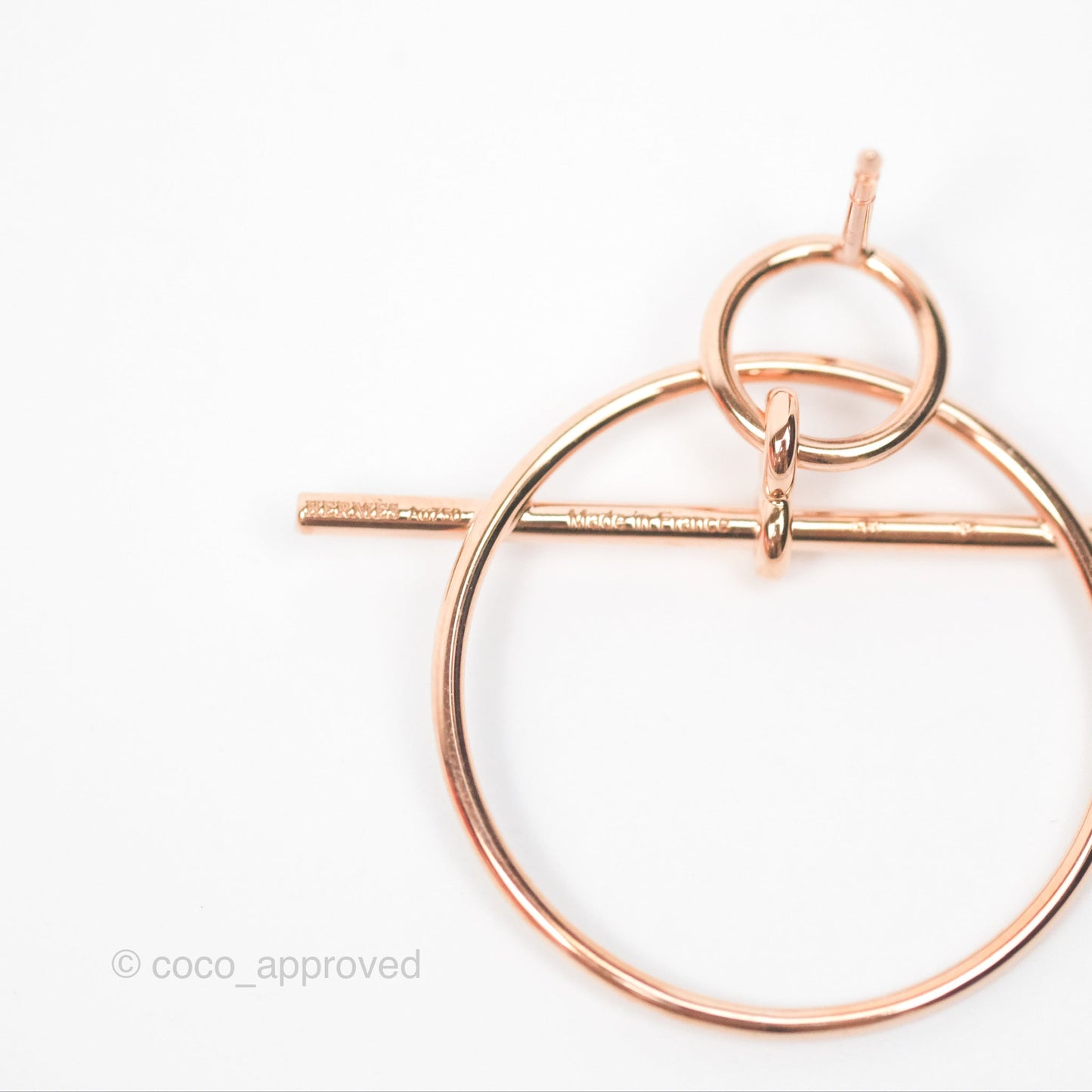 Hermès Loop Earrings Small Model Rose Gold