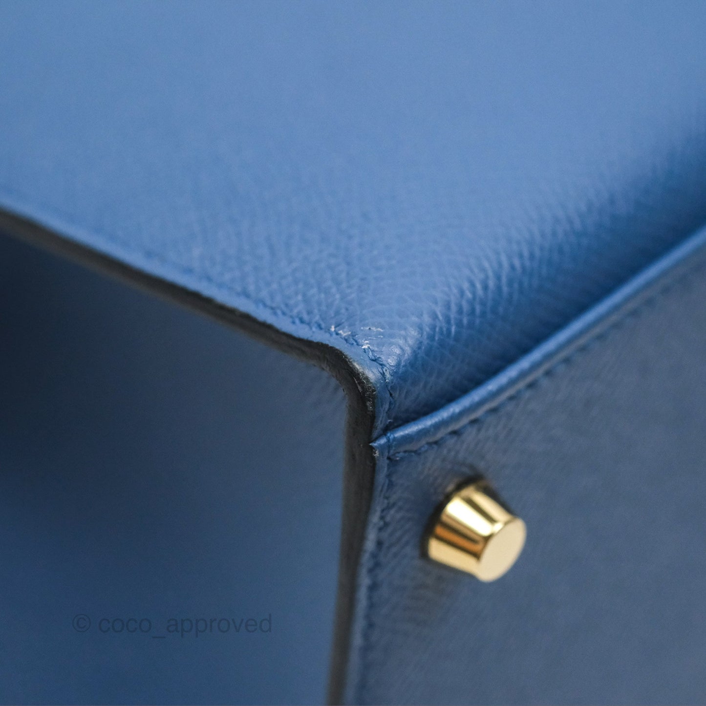 Hermès Sellier Kelly 28 Blue Epsom Gold Hardware