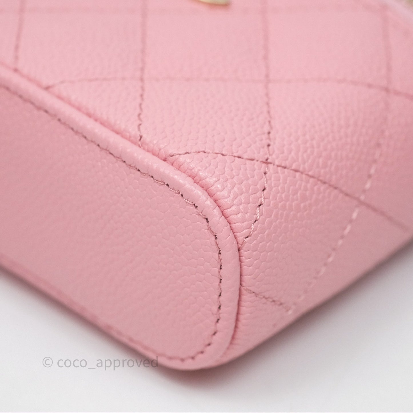 Chanel Quilted Mini Handle With Care Vanity Case With Chain Pink Caviar Gold Hardware