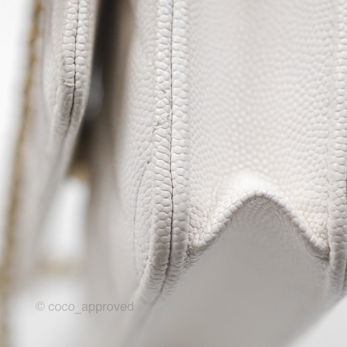 Chanel Quilted Classic Wallet on Chain WOC White Caviar Gold Hardware